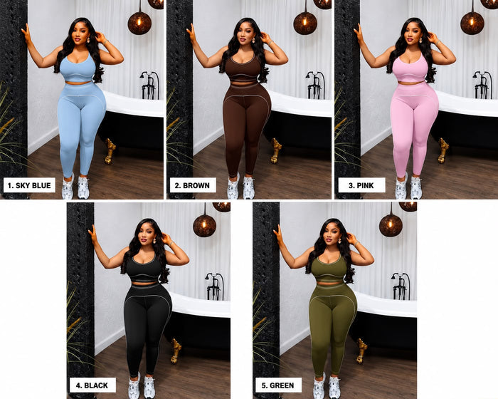 Contrast Trim Gym Set