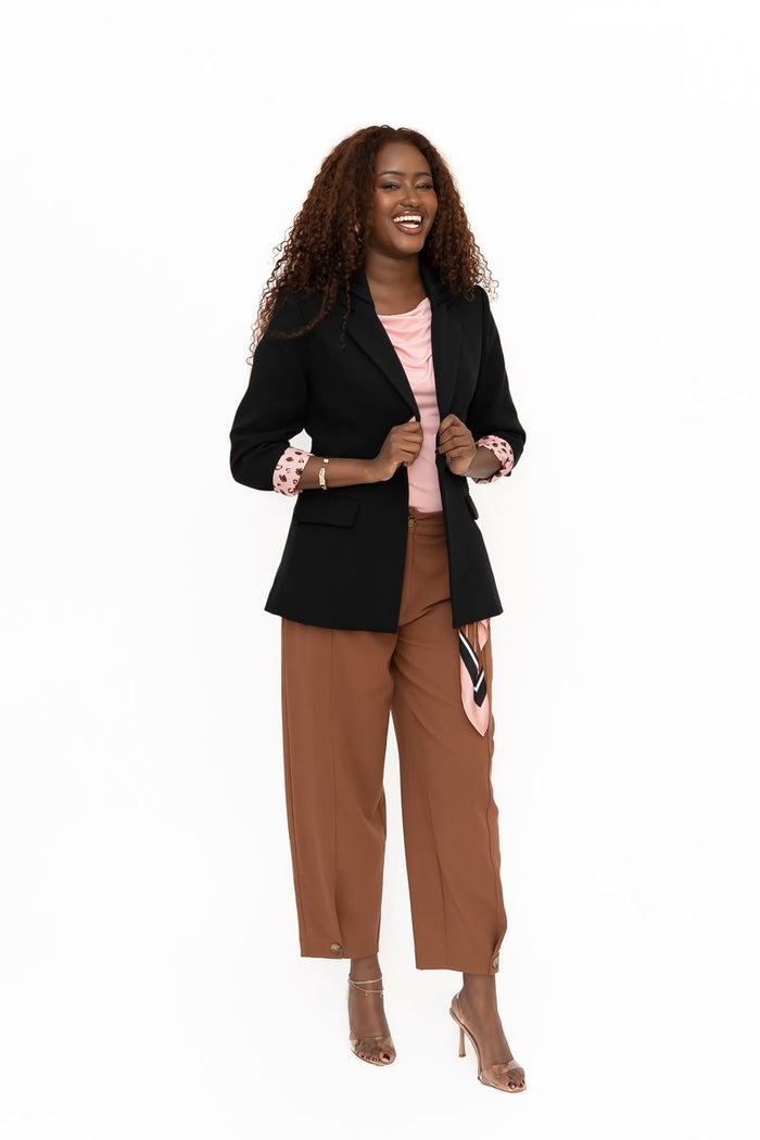 Cosma Detachable Hooded Blazer (Black)