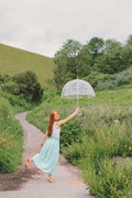 Cotton Gingham Skirt With Wide Elasticated Waist and Scalloped Hemline | Apple Green