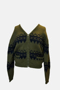 Creeks Khaki Knit Zip Up Sweater image 0