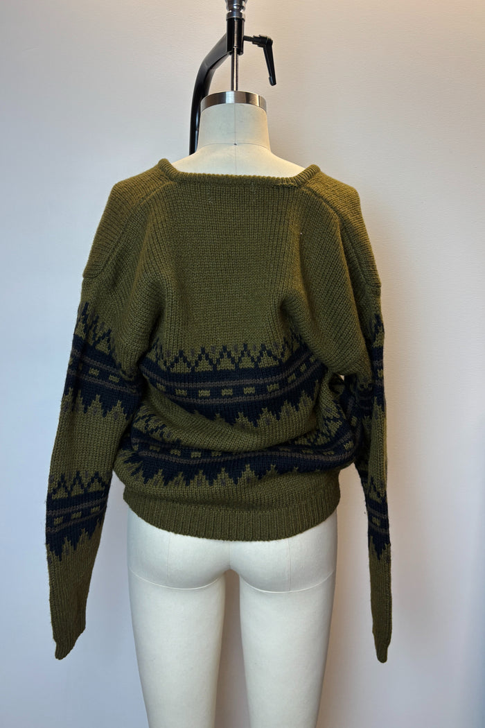 Creeks Khaki Knit Zip Up Sweater image 1