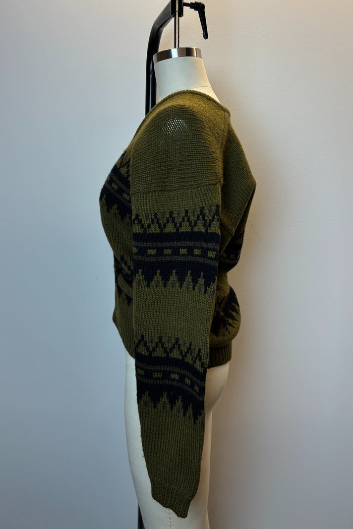 Creeks Khaki Knit Zip Up Sweater image 2