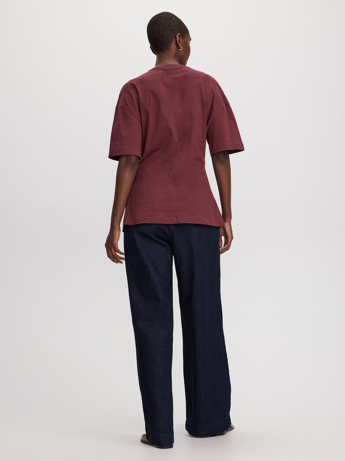 Crew-Neck T-Shirt with Metal Ring