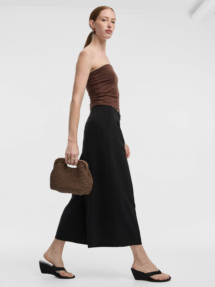 Cropped Wide-Leg High-Rise Pant