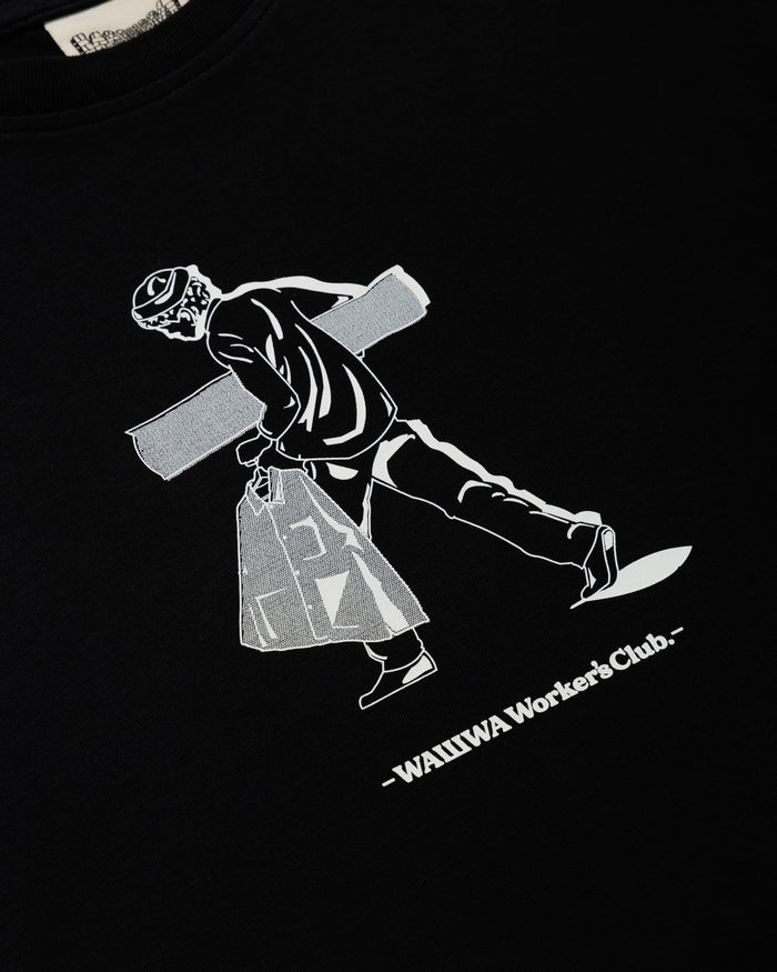 Cropped Workers Stride T-Shirt - Black