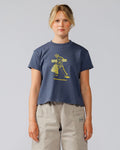 Cropped Workers Stride T-Shirt - Washed Blue