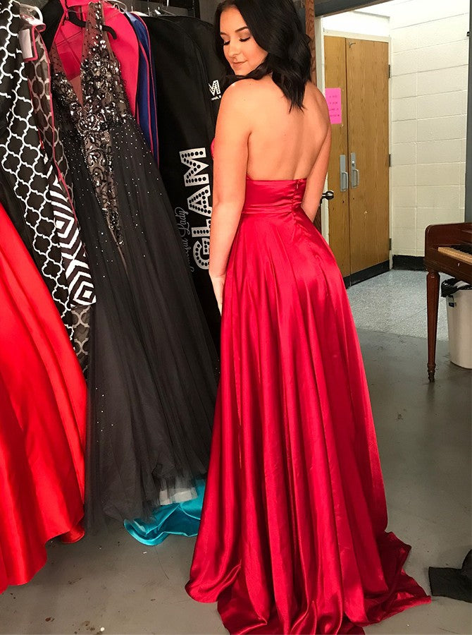 Custom Made A Line Dark Red/Green Prom Dresses, Dark Red/Green Formal Dresses, Evening Dresses, Graduation Dresses