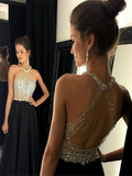 Custom Made Floor Length Black Long Prom Dress, Black Formal Dress