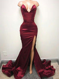 Custom Made Mermaid Maroon Prom Dresses, Mermaid Formal Dresses, Burgundy Graduation Dresses