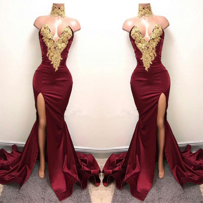Custom Made Mermaid Maroon Prom Dresses, Mermaid Formal Dresses, Burgundy Graduation Dresses