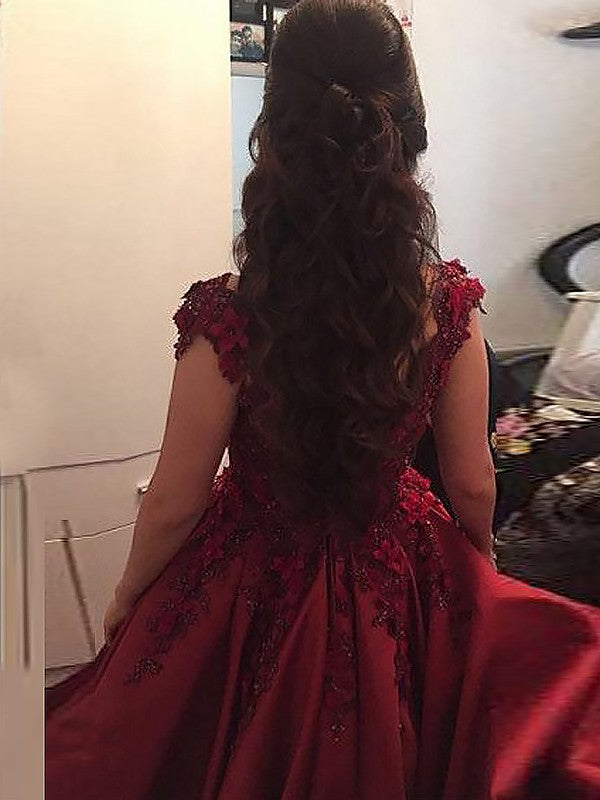 Custom Made Off Shoulder Lace Prom Gown, Burgundy/Green Lace Prom Dresses, Formal Dresses
