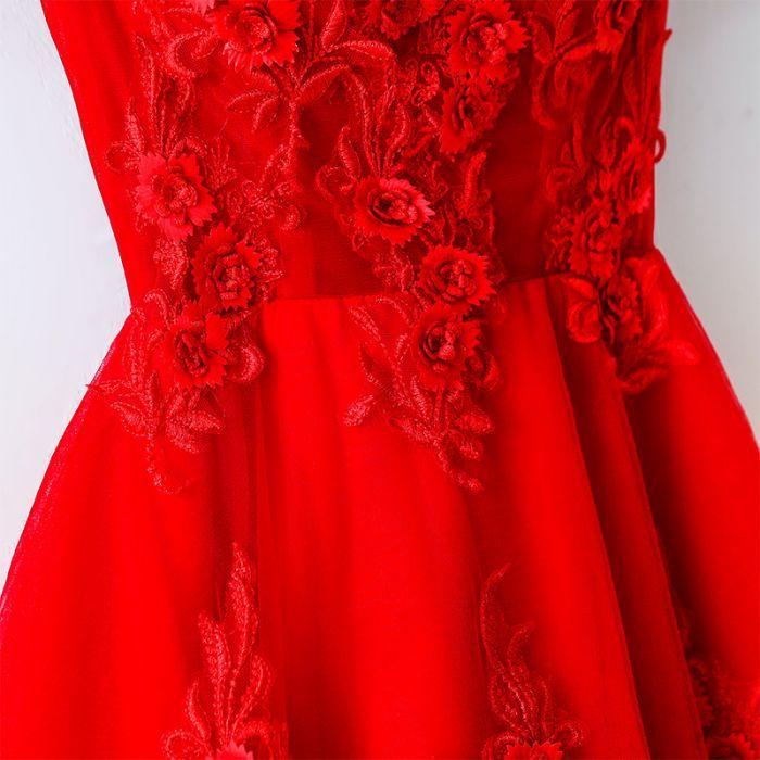 Cute A Line Off Shoulder Short Red Lace Prom Dresses, Short Red Bridesmaid Dresses, Graduation Dresses