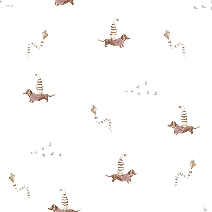 Dachshund Ducks Pink - Family Fabrics B.V.