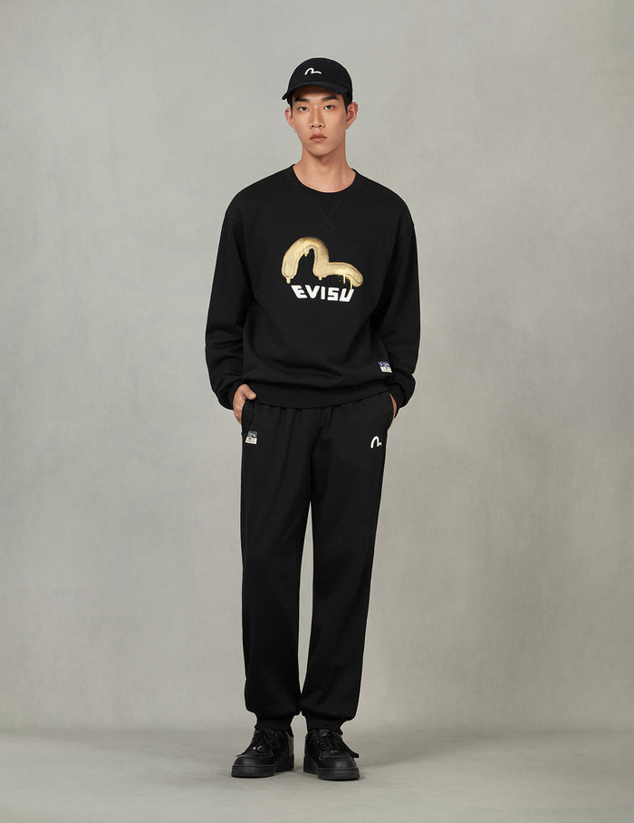 Daruma and Wheel of Wisdom Daicock Print Straight Fit Sweatpants