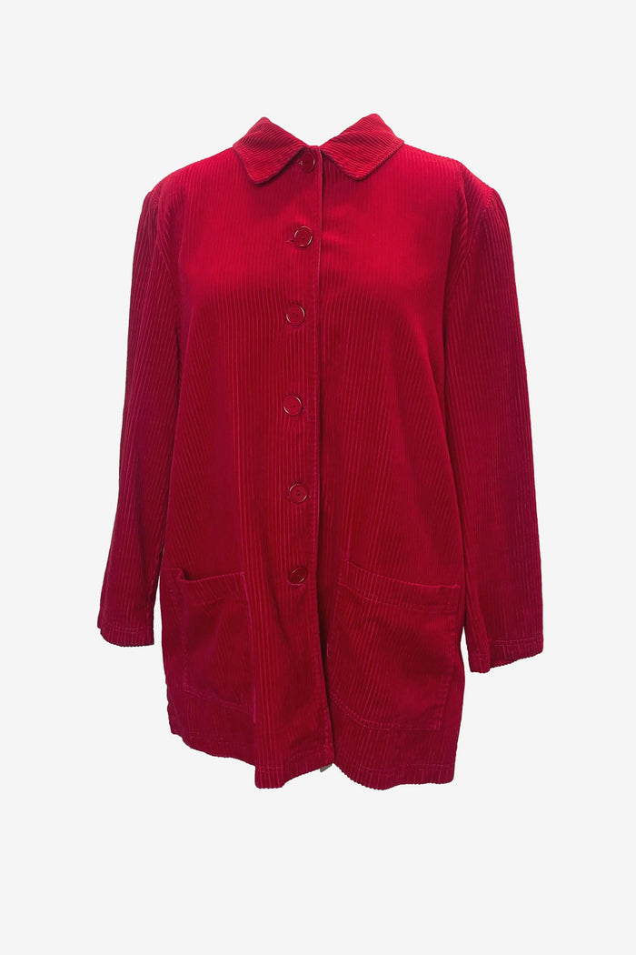 David Australian Made Red Corduroy Button Jacket