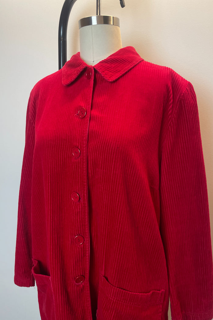 David Australian Made Red Corduroy Button Jacket image 1