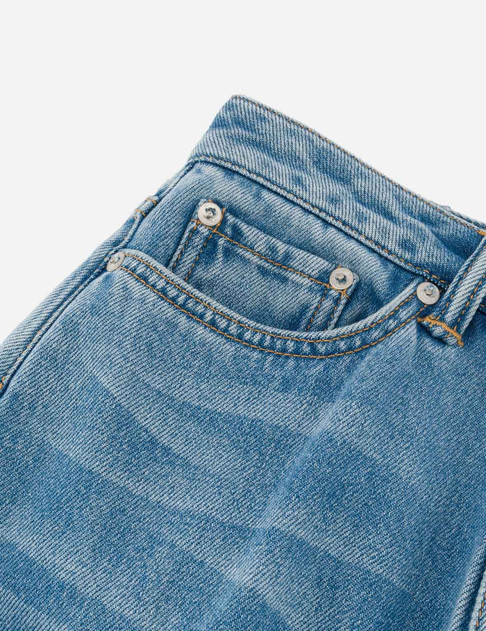 Deconstructed Inserted Seagull Embroidery Fashion Fit Denim Cargo Skirt