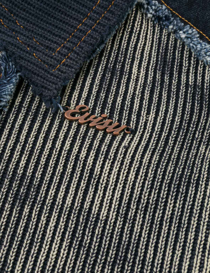 Denim Panelled Fashion Fit Zip-Up Cardigan