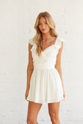 white-image | White ruffle mini dress - white dress for sorority recruitment