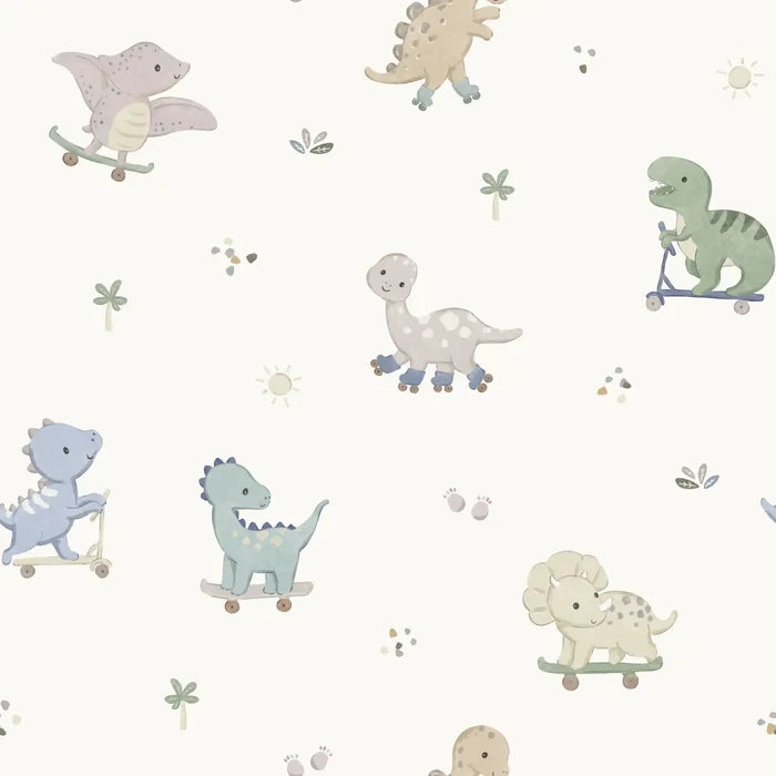 Dinos On Wheels Offwhite - Family Fabrics B.V.