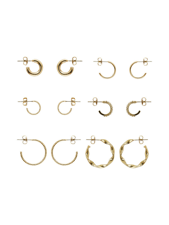 Diona Hoop Earring Set (Gold)