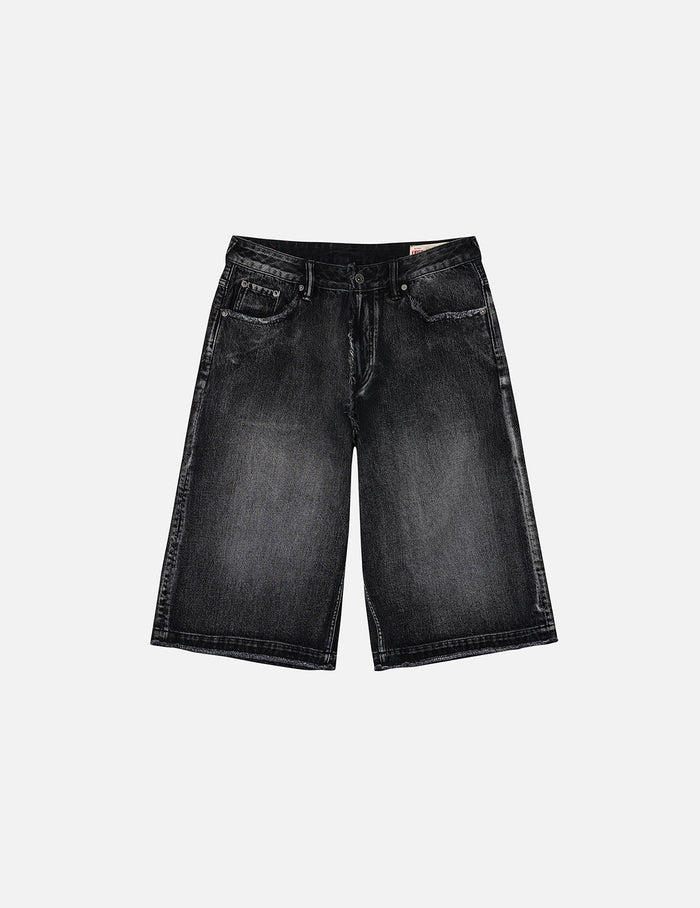 Distressed Daicock Print Fashion Fit Denim Shorts