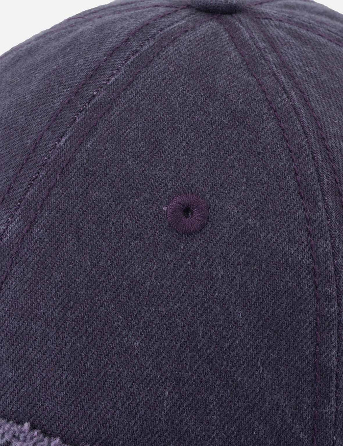 Distressed Seagull and Logo Embroidery Denim Cap