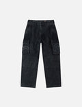 Distressed Seagull Appliqué Embroidery and Multi-Pocket Loose Fit Cargo Pants