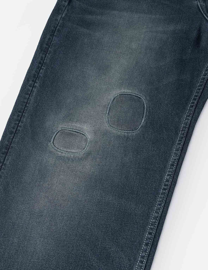 Distressed Seagull Print with Irregular Patches Loose Fit Denim Jeans
