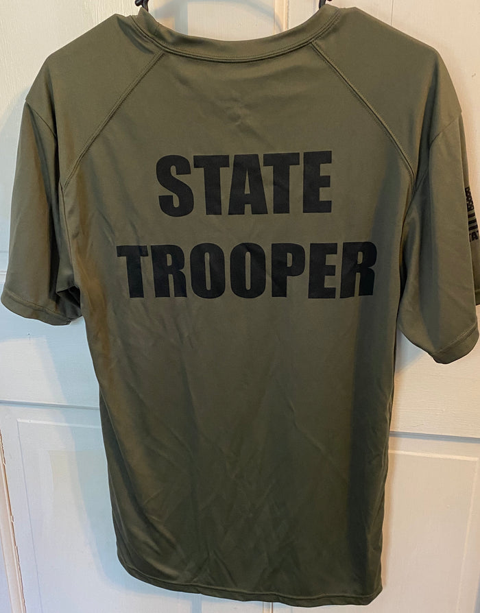 Dry Fit - State Trooper S/S w/ Badge (Military Green)