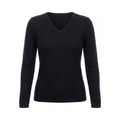 Dunedin Cashmere Women’s 100% Cashmere V - Neck Jumper – Black - Heritage Of Scotland - XS