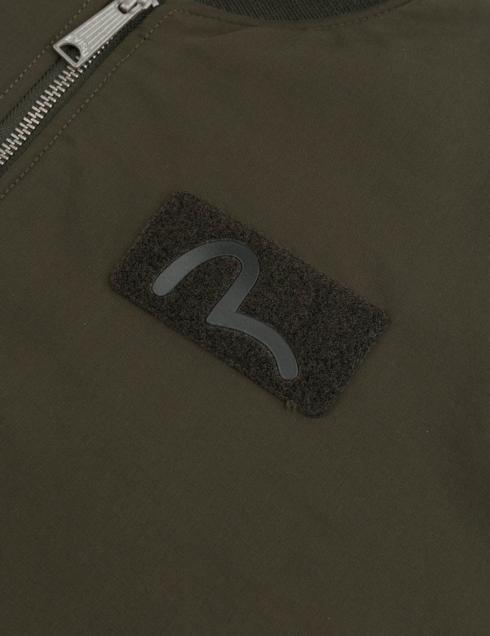 E and Seagull Appliqué Print Regular Fit Bomber Jacket