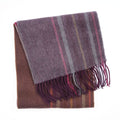 Edinburgh 100% Lambswool Scarf Barcode Check - Wineberry - Heritage Of Scotland -