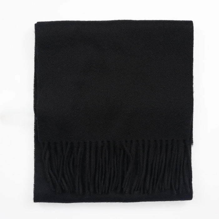 Edinburgh 100% Lambswool Scarf – Premium Soft Wool Wrap - Black - Heritage Of Scotland -