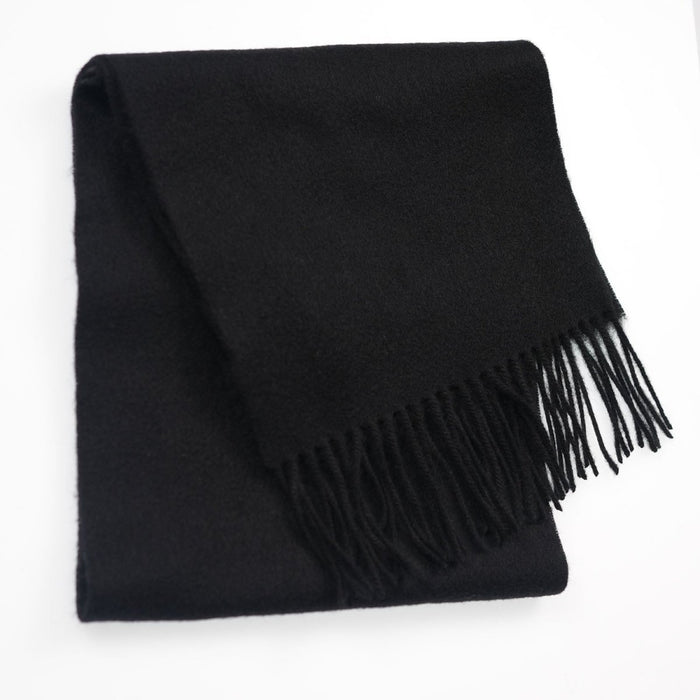 Edinburgh 100% Lambswool Scarf – Premium Soft Wool Wrap - Black - Heritage Of Scotland -