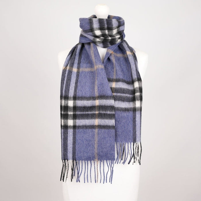 Edinburgh 100% Lambswool Scarf – Premium Soft Wool Wrap - Enlarged Off Centred Scotty Denim - Heritage Of Scotland -