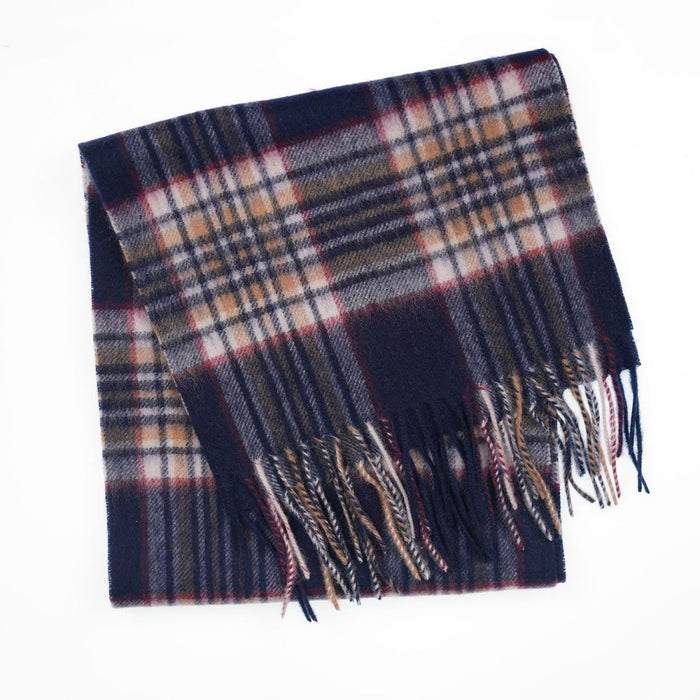 Edinburgh 100% Lambswool Scarf – Premium Soft Wool Wrap - Stewart Navy - Heritage Of Scotland -