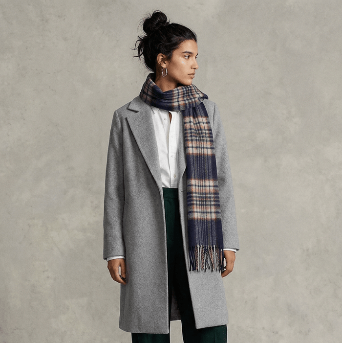 Edinburgh 100% Lambswool Scarf – Premium Soft Wool Wrap - Stewart Navy - Heritage Of Scotland -