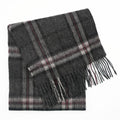 Edinburgh 100% Lambswool Scarf – Premium Soft Wool Wrap - Thomson Charcoal - Heritage Of Scotland -