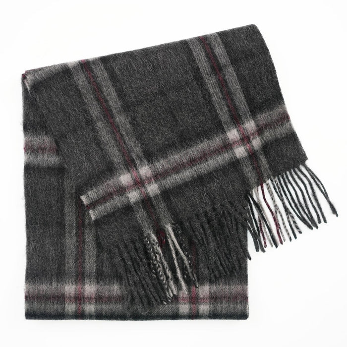 Edinburgh 100% Lambswool Scarf – Premium Soft Wool Wrap - Thomson Charcoal - Heritage Of Scotland -