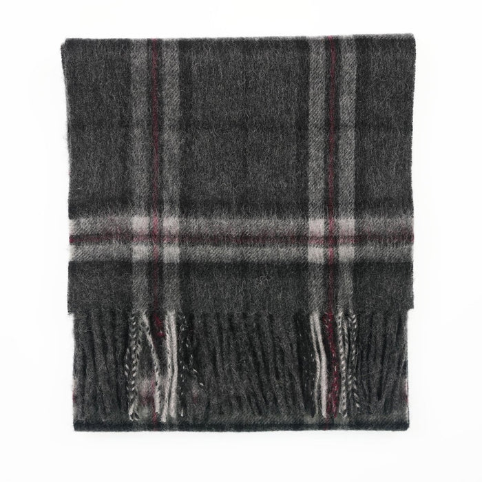 Edinburgh 100% Lambswool Scarf – Premium Soft Wool Wrap - Thomson Charcoal - Heritage Of Scotland -