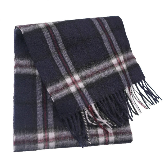 Edinburgh 100% Lambswool Scarf – Premium Soft Wool Wrap - Thomson Navy - Heritage Of Scotland -
