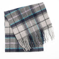 Edinburgh 100% Lambswool Scarf – Premium Soft Wool Wrap - Tweed Tartan Dover and Grey Check - Heritage Of Scotland -