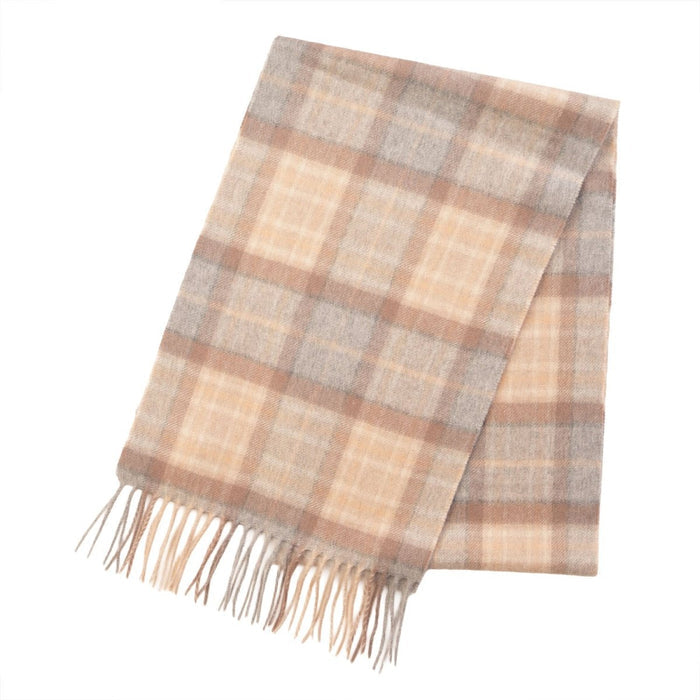 Edinburgh Cashmere Premium Lightweight Scarf - Soft Luxury Wrap - Mackellar Natural - Heritage Of Scotland -