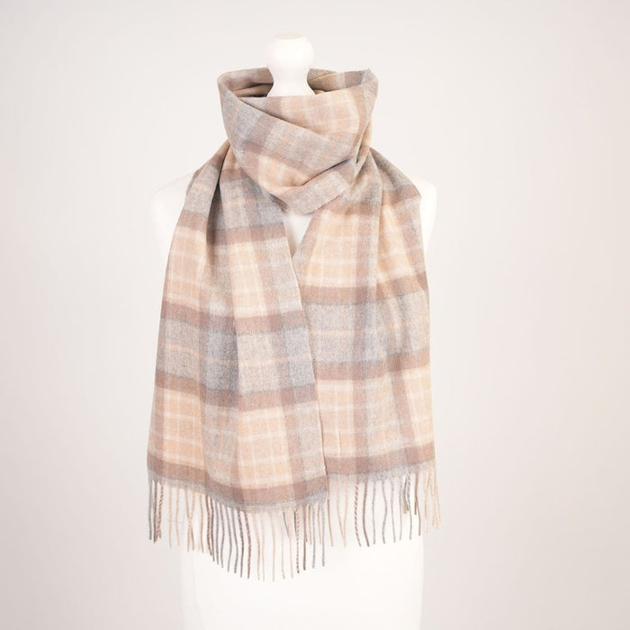 Edinburgh Cashmere Premium Lightweight Scarf - Soft Luxury Wrap - Mackellar Natural - Heritage Of Scotland -