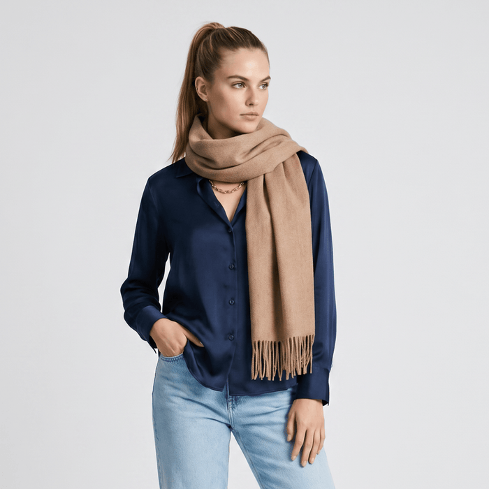 Edinburgh Cashmere Premium Lightweight Scarf - Soft Luxury Wrap - Natural - Heritage Of Scotland -