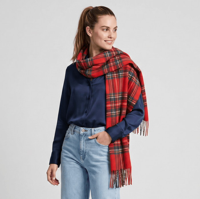 Edinburgh Cashmere Premium Lightweight Scarf - Soft Luxury Wrap - Oyster Grey - Stewart Royal - Heritage Of Scotland -
