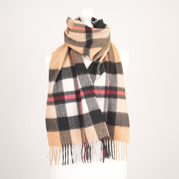 Edinburgh Cashmere Premium Lightweight Scarf - Soft Luxury Wrap - Thomson Camel - Heritage Of Scotland -