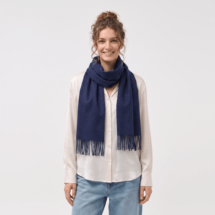 Edinburgh Cashmere Premium Lightweight Scarf - Ultra-Soft Luxury Wrap - Navy - Heritage Of Scotland -