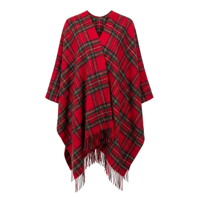 Edinburgh Lambswool Long Tartan Cape - Stewart Royal - Heritage Of Scotland - STEWART ROYAL
